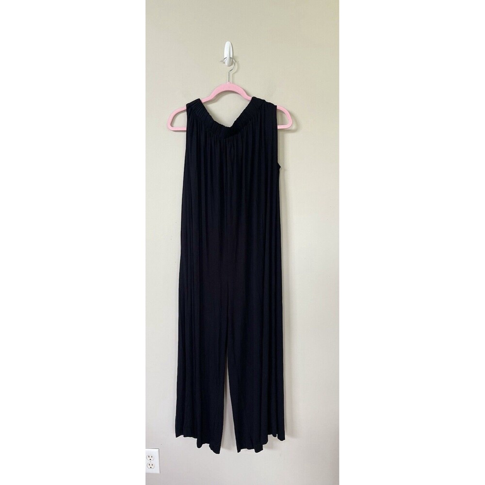 Free People Beach Jumpsuit Black Stretchy Boho Dream One-Piece Wide Leg XS New